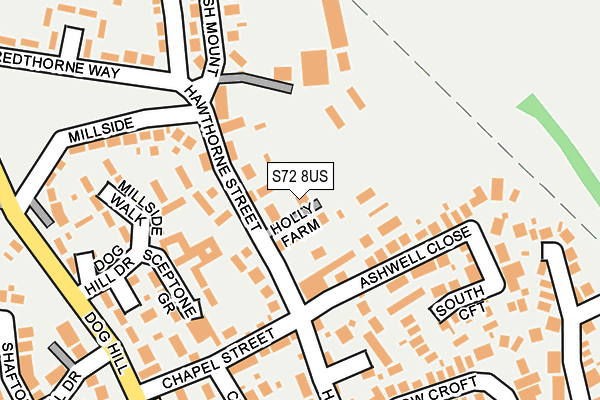 S72 8US map - OS OpenMap – Local (Ordnance Survey)