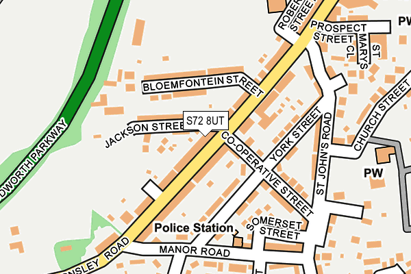 S72 8UT map - OS OpenMap – Local (Ordnance Survey)