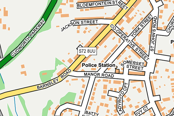S72 8UU map - OS OpenMap – Local (Ordnance Survey)