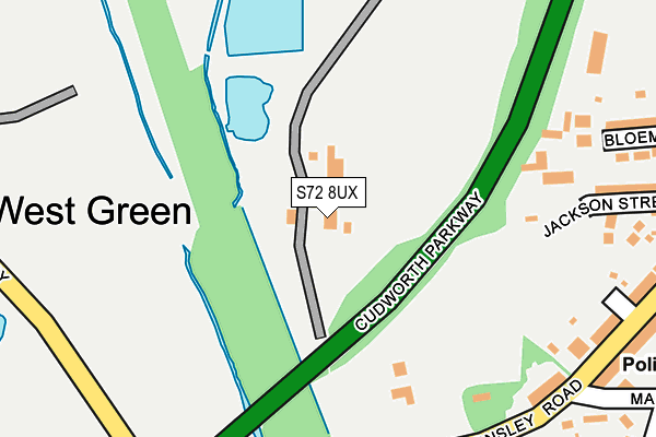 S72 8UX map - OS OpenMap – Local (Ordnance Survey)