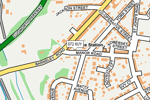 S72 8UY map - OS OpenMap – Local (Ordnance Survey)