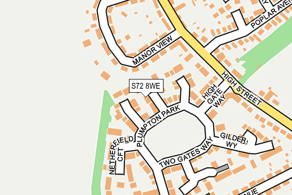 S72 8WE map - OS OpenMap – Local (Ordnance Survey)
