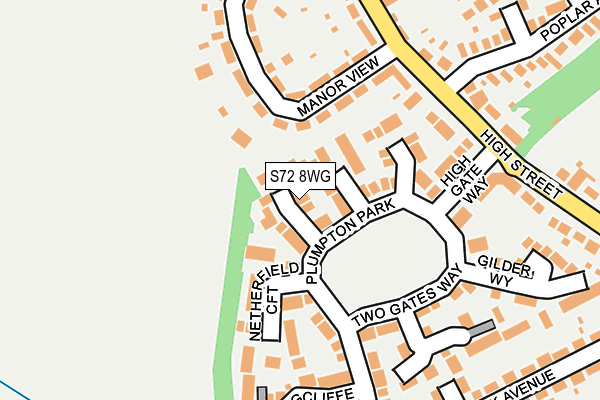 S72 8WG map - OS OpenMap – Local (Ordnance Survey)