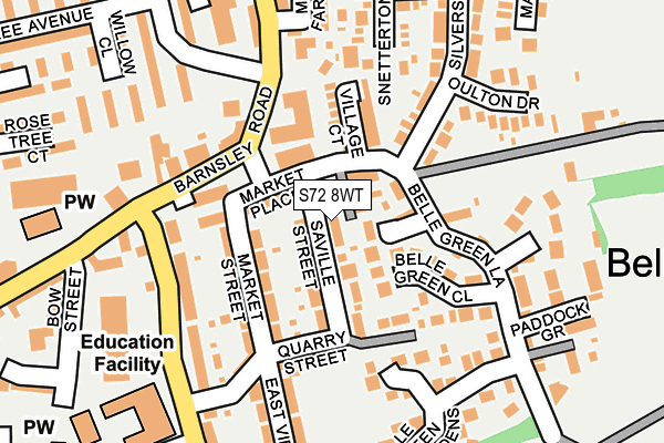 S72 8WT map - OS OpenMap – Local (Ordnance Survey)