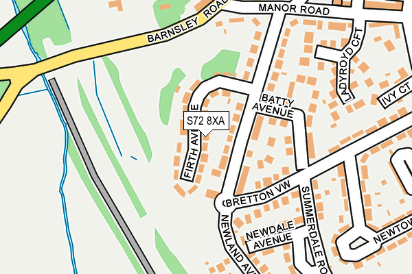 S72 8XA map - OS OpenMap – Local (Ordnance Survey)