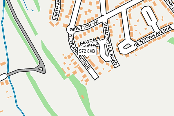 S72 8XB map - OS OpenMap – Local (Ordnance Survey)