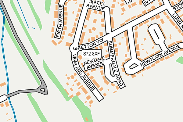 S72 8XF map - OS OpenMap – Local (Ordnance Survey)