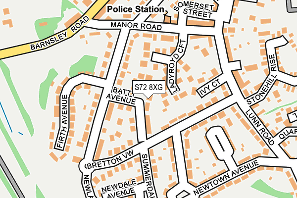 S72 8XG map - OS OpenMap – Local (Ordnance Survey)