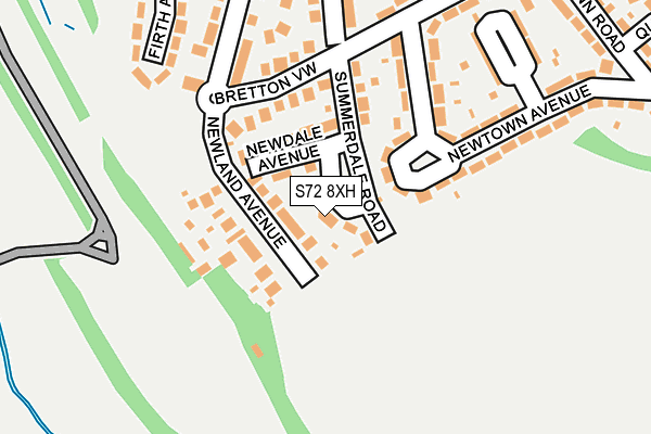 S72 8XH map - OS OpenMap – Local (Ordnance Survey)