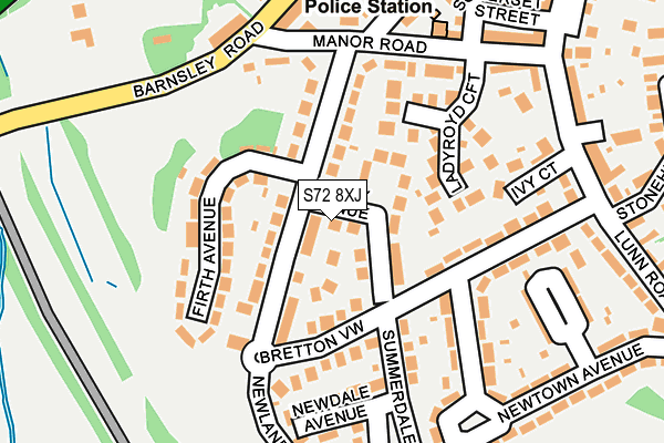 S72 8XJ map - OS OpenMap – Local (Ordnance Survey)