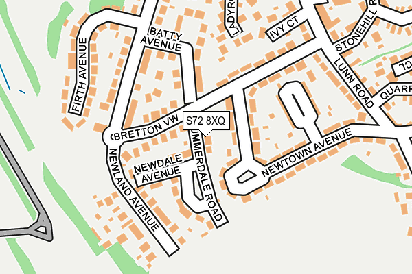 S72 8XQ map - OS OpenMap – Local (Ordnance Survey)