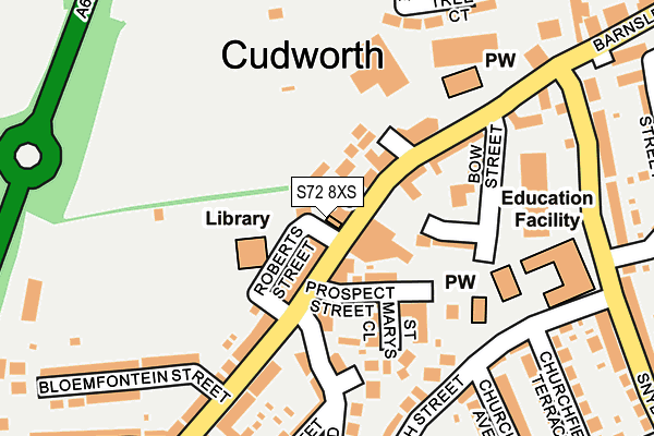 S72 8XS map - OS OpenMap – Local (Ordnance Survey)