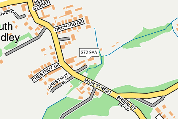 S72 9AA map - OS OpenMap – Local (Ordnance Survey)
