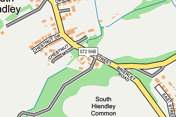 S72 9AB map - OS OpenMap – Local (Ordnance Survey)