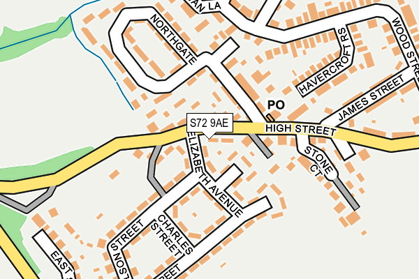 S72 9AE map - OS OpenMap – Local (Ordnance Survey)
