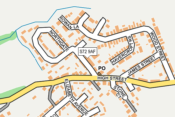 S72 9AF map - OS OpenMap – Local (Ordnance Survey)