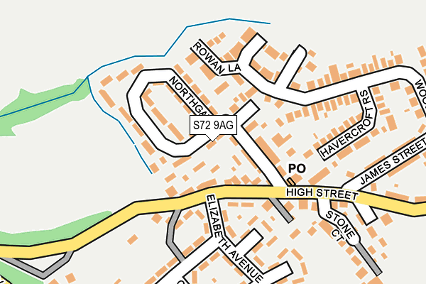 S72 9AG map - OS OpenMap – Local (Ordnance Survey)