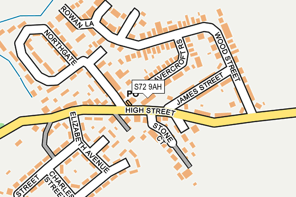S72 9AH map - OS OpenMap – Local (Ordnance Survey)