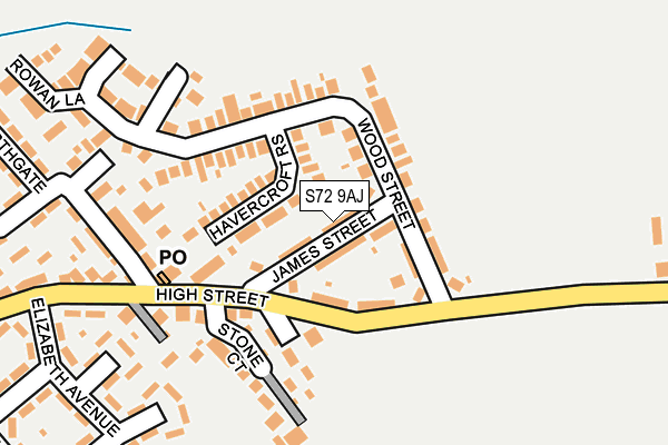 S72 9AJ map - OS OpenMap – Local (Ordnance Survey)
