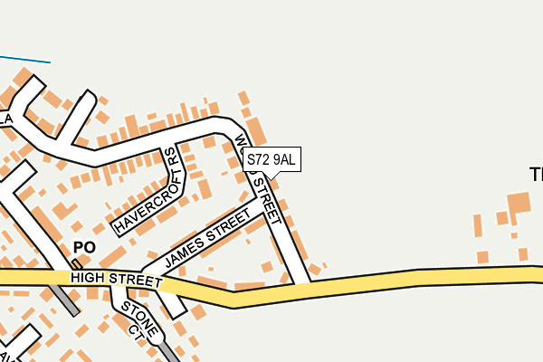 S72 9AL map - OS OpenMap – Local (Ordnance Survey)