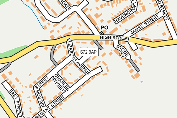 S72 9AP map - OS OpenMap – Local (Ordnance Survey)