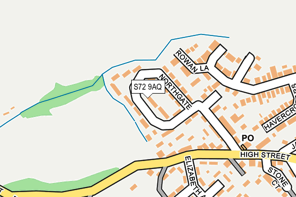 S72 9AQ map - OS OpenMap – Local (Ordnance Survey)