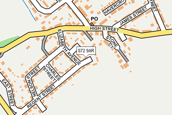 S72 9AR map - OS OpenMap – Local (Ordnance Survey)