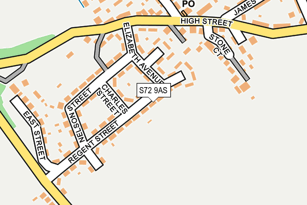 S72 9AS map - OS OpenMap – Local (Ordnance Survey)