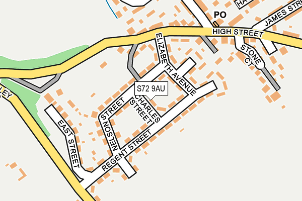 S72 9AU map - OS OpenMap – Local (Ordnance Survey)