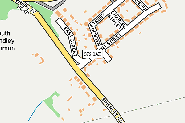 S72 9AZ map - OS OpenMap – Local (Ordnance Survey)