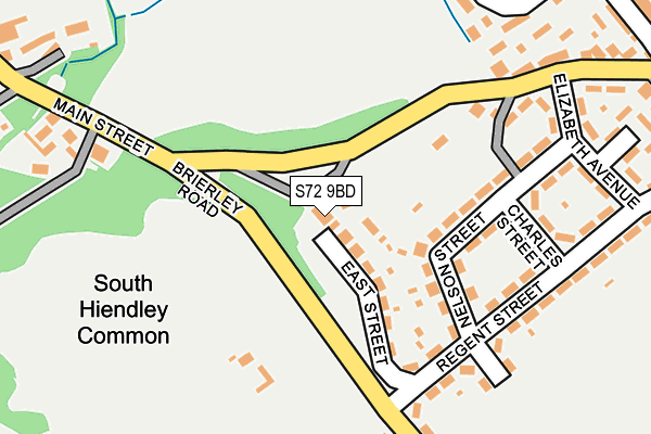 S72 9BD map - OS OpenMap – Local (Ordnance Survey)