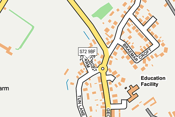 S72 9BF map - OS OpenMap – Local (Ordnance Survey)