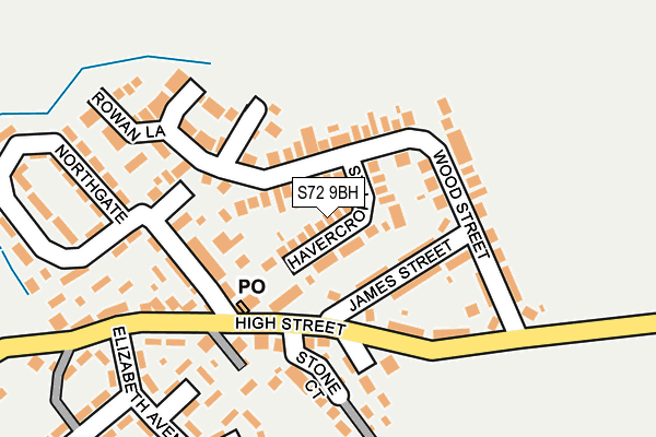 S72 9BH map - OS OpenMap – Local (Ordnance Survey)