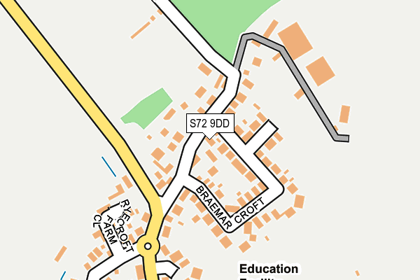 S72 9DD map - OS OpenMap – Local (Ordnance Survey)
