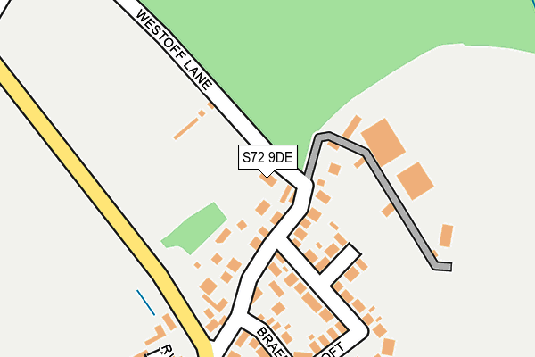 S72 9DE map - OS OpenMap – Local (Ordnance Survey)