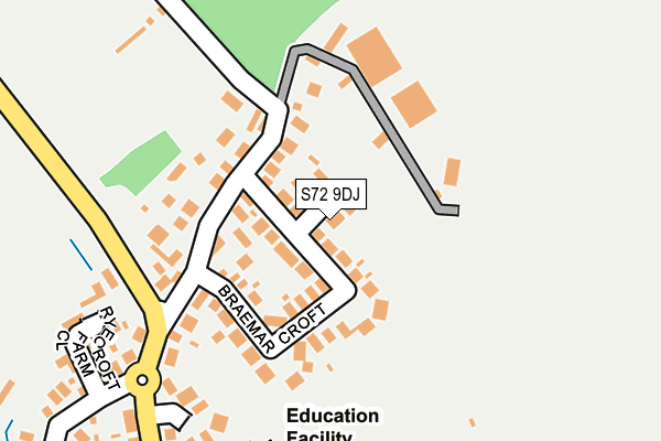 S72 9DJ map - OS OpenMap – Local (Ordnance Survey)