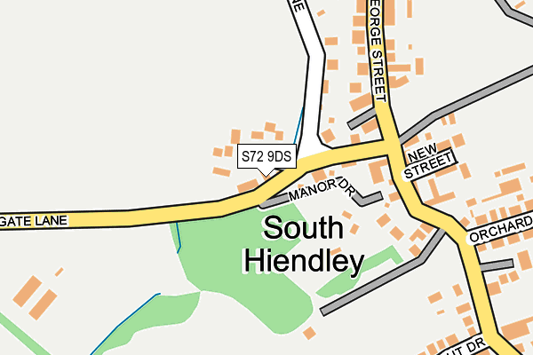 S72 9DS map - OS OpenMap – Local (Ordnance Survey)