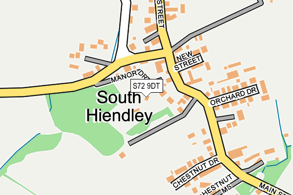 S72 9DT map - OS OpenMap – Local (Ordnance Survey)