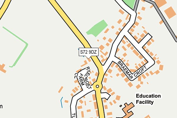 S72 9DZ map - OS OpenMap – Local (Ordnance Survey)