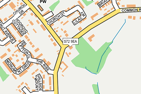 S72 9EA map - OS OpenMap – Local (Ordnance Survey)