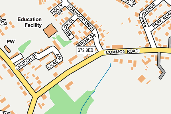 S72 9EB map - OS OpenMap – Local (Ordnance Survey)