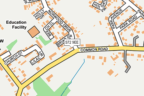 S72 9EE map - OS OpenMap – Local (Ordnance Survey)