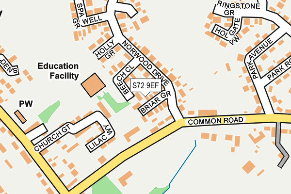 S72 9EF map - OS OpenMap – Local (Ordnance Survey)