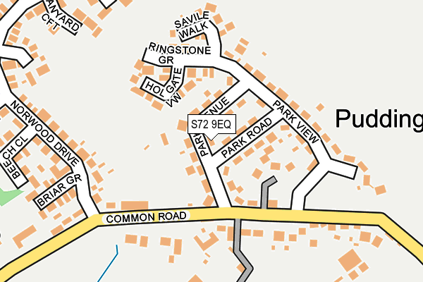 S72 9EQ map - OS OpenMap – Local (Ordnance Survey)