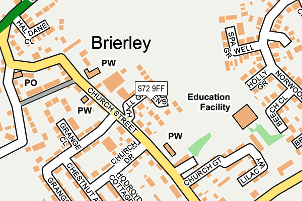 S72 9FF map - OS OpenMap – Local (Ordnance Survey)