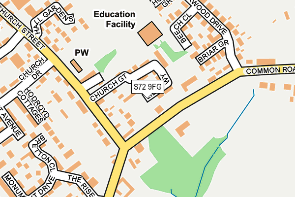 S72 9FG map - OS OpenMap – Local (Ordnance Survey)