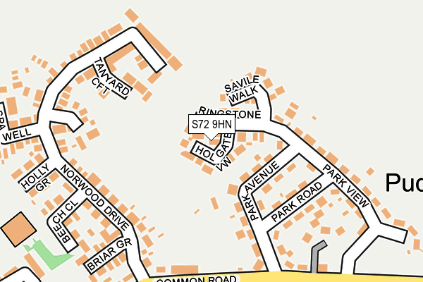 S72 9HN map - OS OpenMap – Local (Ordnance Survey)