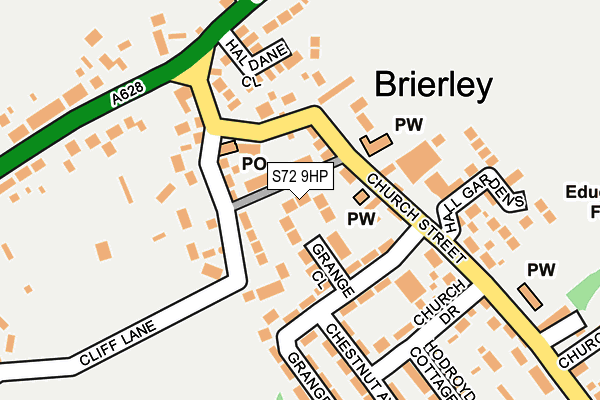 S72 9HP map - OS OpenMap – Local (Ordnance Survey)