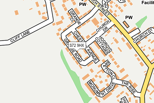S72 9HX map - OS OpenMap – Local (Ordnance Survey)
