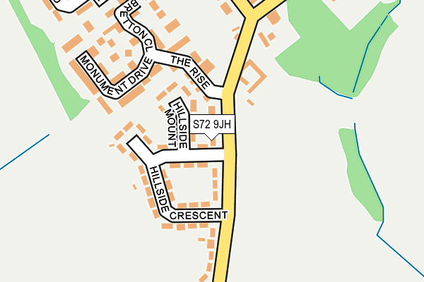 S72 9JH map - OS OpenMap – Local (Ordnance Survey)